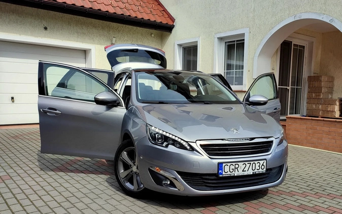 Peugeot 308 cena 37899 przebieg: 147194, rok produkcji 2014 z Gąbin małe 781